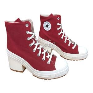 Converse Chuck 70 De Luxe Heel Platform Park Red Sneaker Boot Men 9 Women 11 NEW